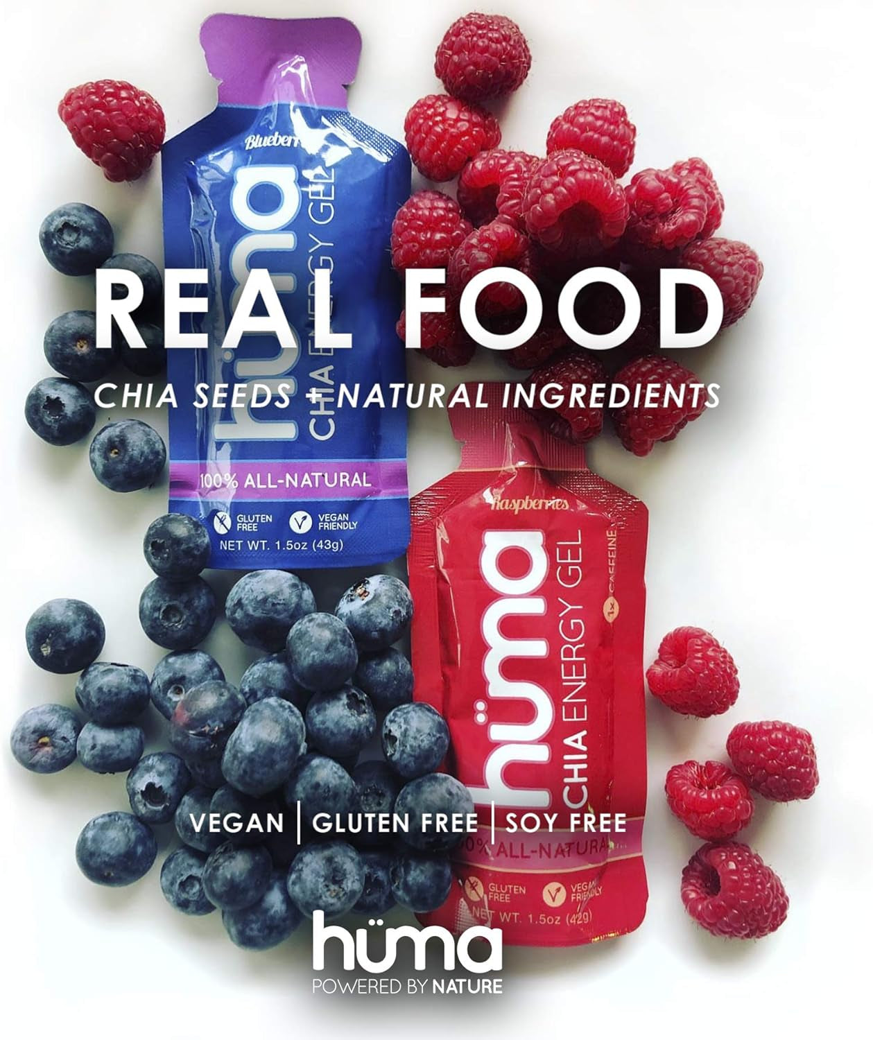 Huma Chia Energy Gel, Apples & Cinnamon, 12 Gels - Premier Sports Nutrition for Endurance Exercise